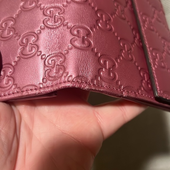 Gucci Guccisima Authentic metallic pink leather wallet - Picture 5 of 15